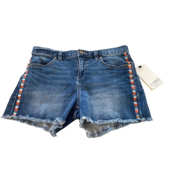 NWT Carve Designs W's 4 Embroidered Denim Blue Jean Shorts 32/4" RARE! - Picture 1 of 17